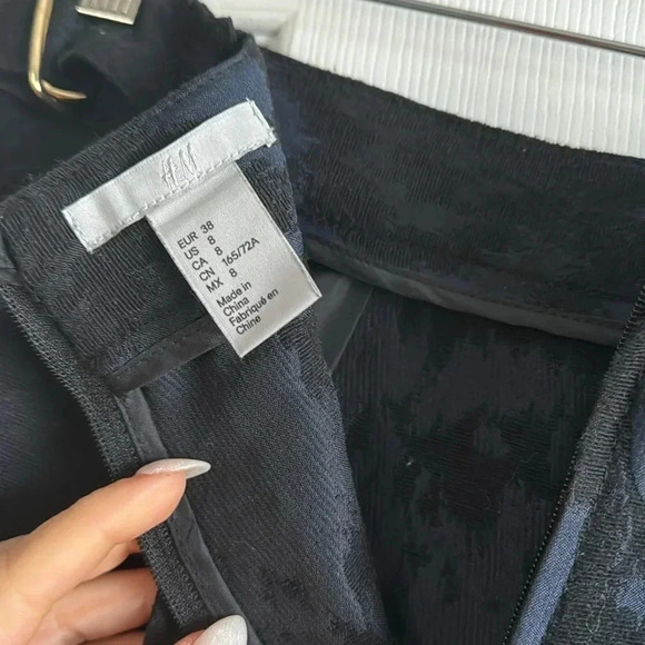 H&M Navy and Black Midi Skirt size 8 - Picture 5 of 6